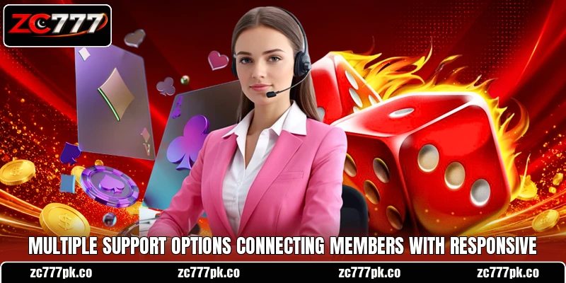 Multiple support options connecting members with responsive